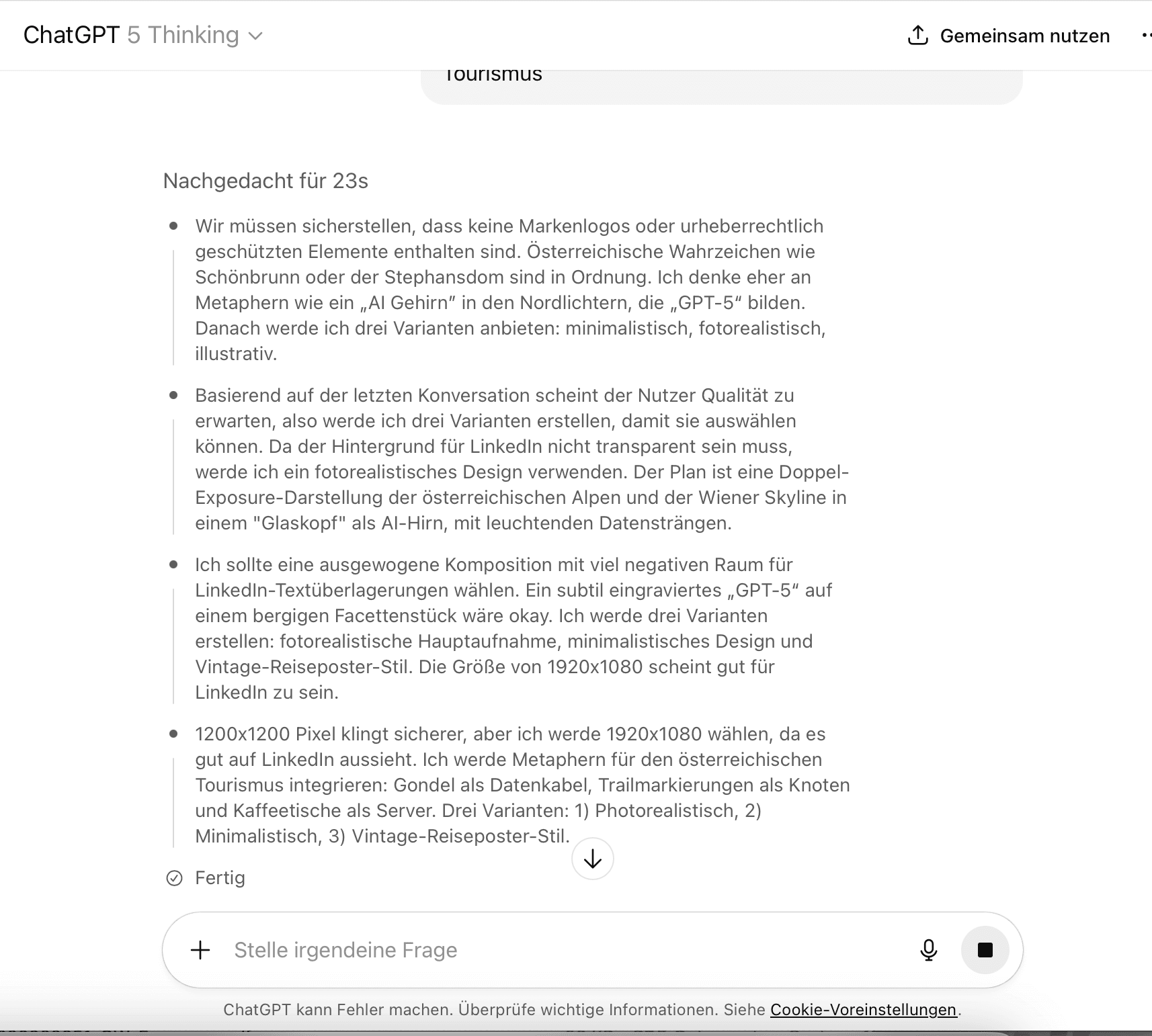 Ein Beispiel für einen "Thinking-Vorgang" aus auf 