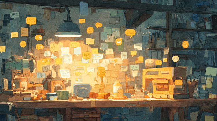 KI generiertes Bild von einem beleuchteten Arbeitsplatz