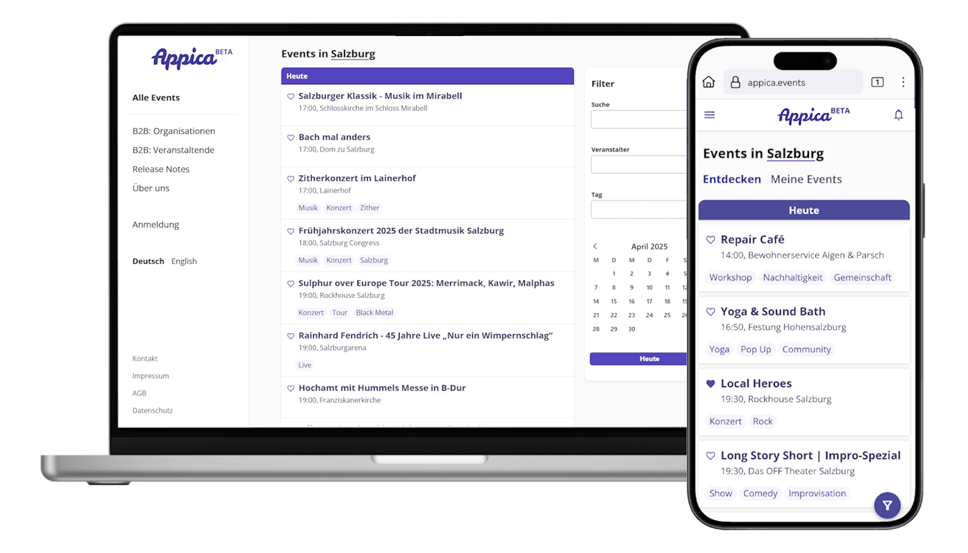Optimiert für Desktop & Handys
